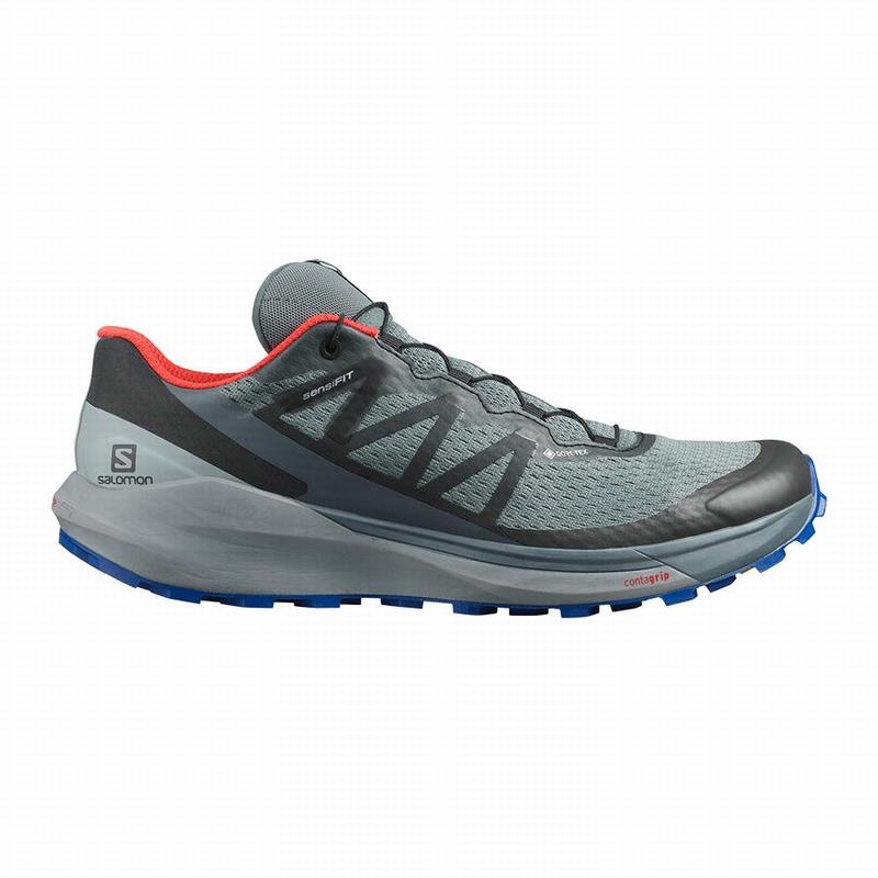 SALOMON SENSE RIDE 4 GORE-TEX INVISIBLE FIT Philippines - Men's Trail Running Shoes - Dark Blue/Blac